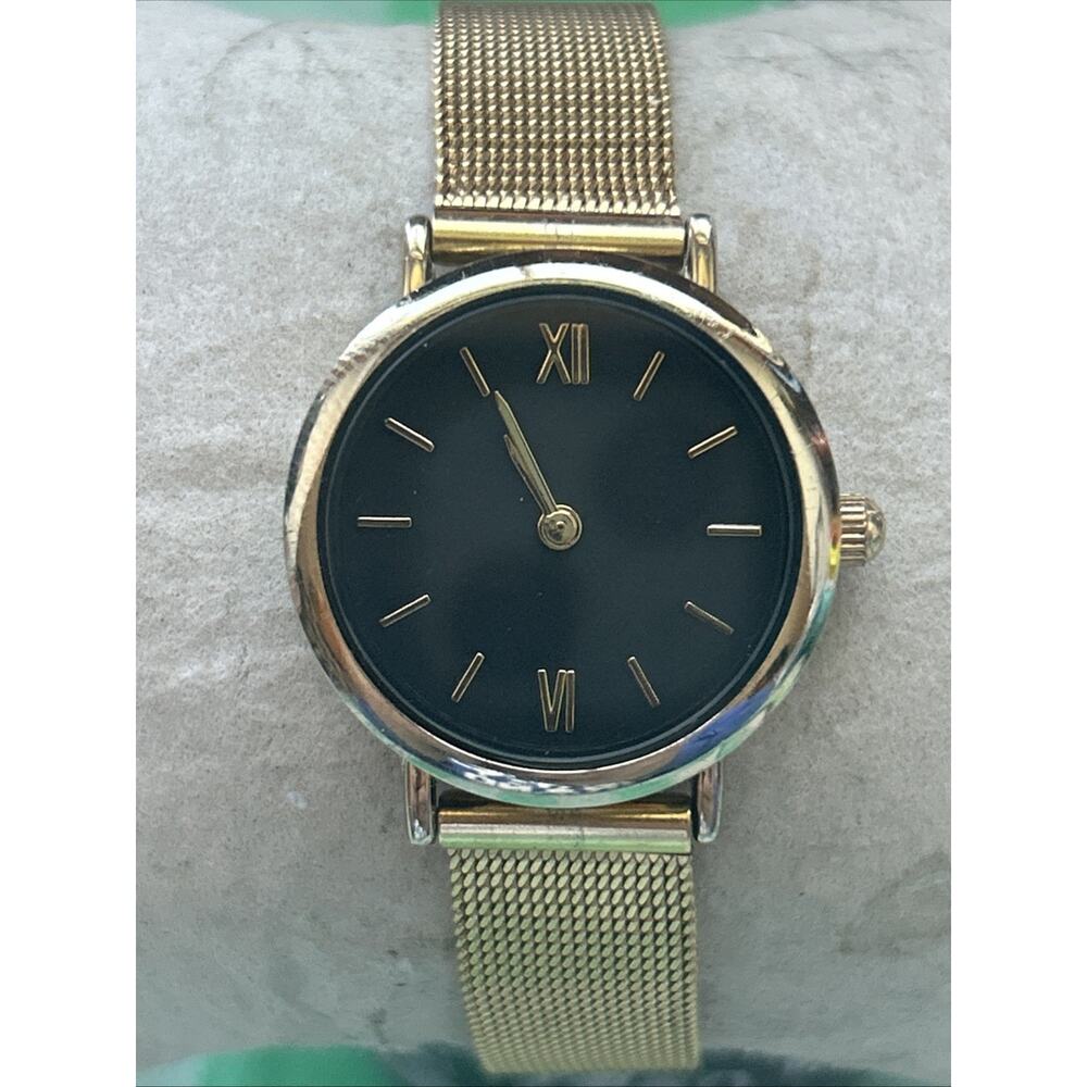 H&M Gold Tone Black Dial Women’s Quartz Watch